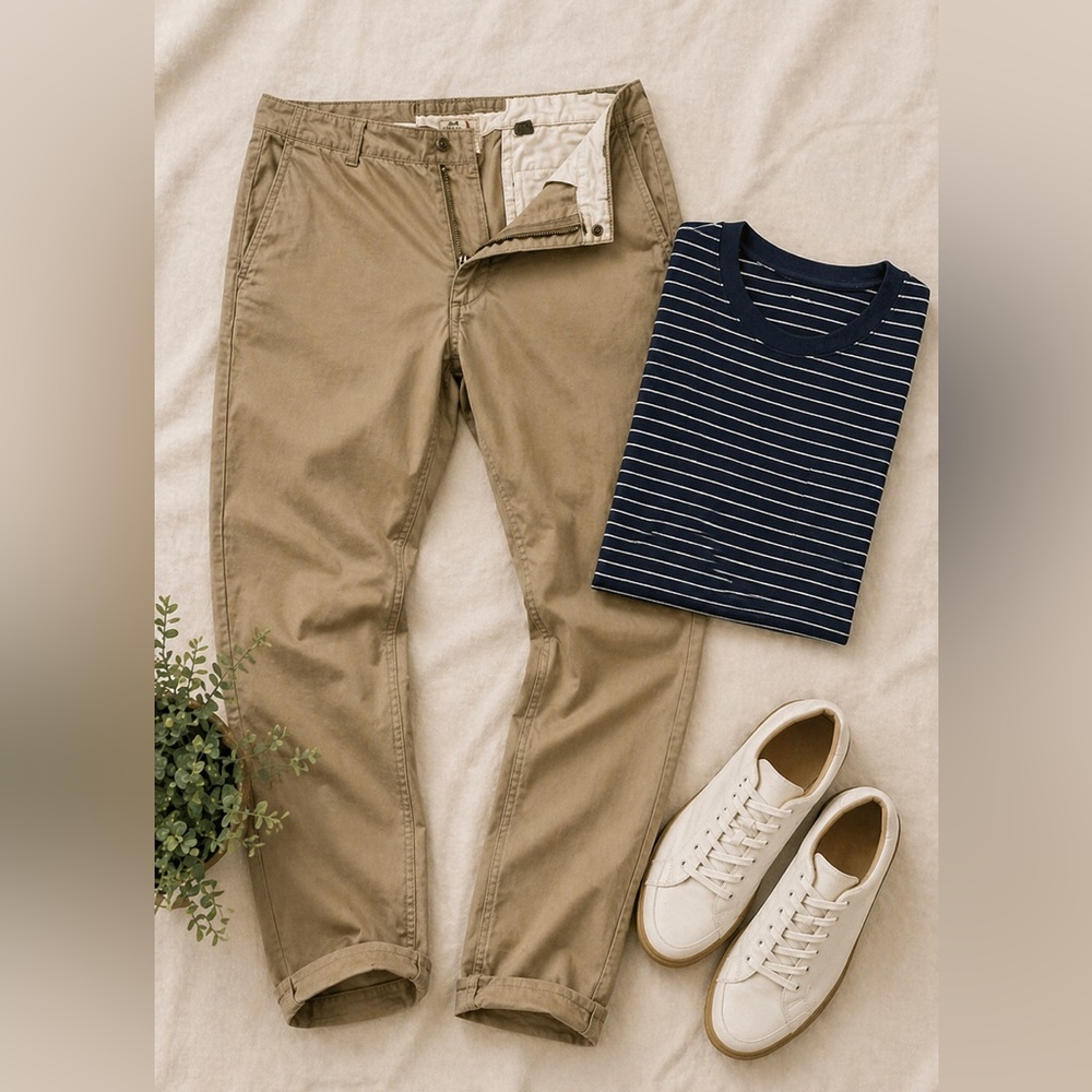 Relwen Flyweight Flex Chinos – Light Khaki – Athletic Taper – Lightweight